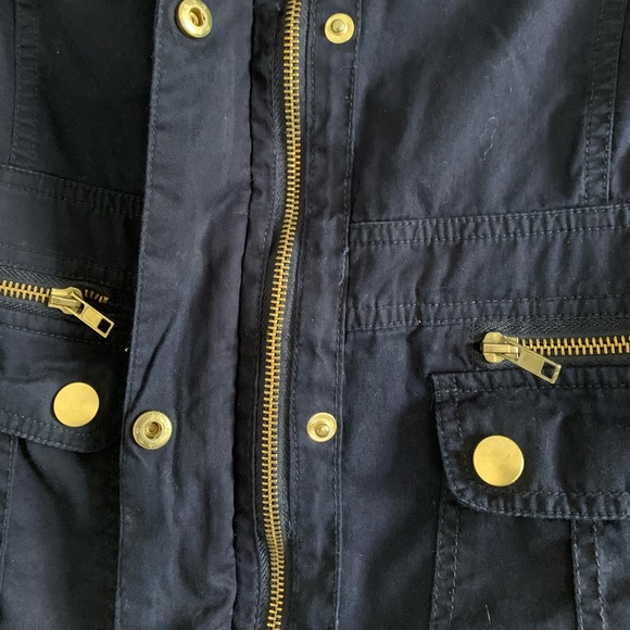 Navy Blue Utility Jacket w/ Gold hardware detailing - Picture 3 of 3